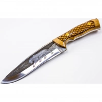 Нож Сафари-2, Кизляр СТО, сталь 65х13, резной купить в Перми